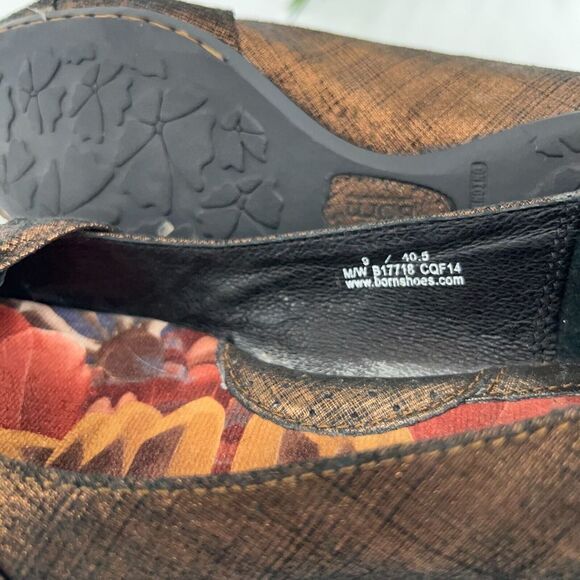 Born Women's Lilly Ballet Flat Size 9 Brown Metallic Leather Knot Bow Shoes - Picture 13 of 16